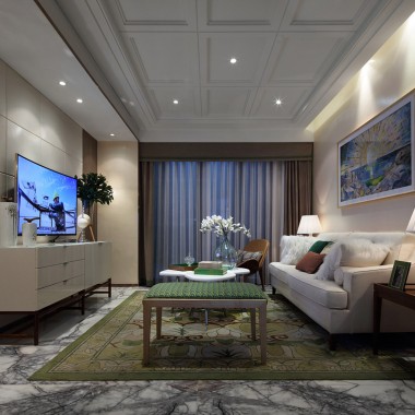 上海东方冠郡132.1平米三居室现代简约风格15.6万全包装修案例效果图19529.jpg
