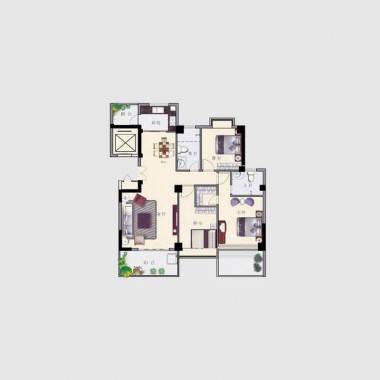 上海国际明佳城158平米三居室新古典风格风格10.3万半包装修案例效果图20812.jpg