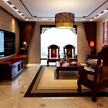 北京物资学院新建村128平米三居室中式风格风格6万半包装修案例效果图6318.jpg