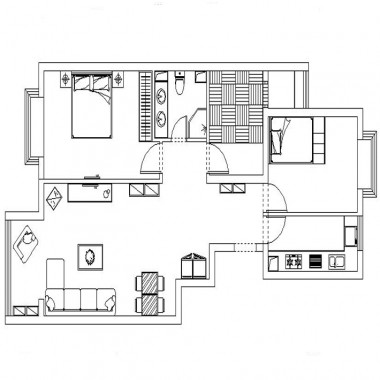 北京西山枫林121.8平米三居室现代简约风格18万全包装修案例效果图3522.jpg