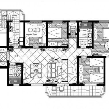 北京西直门外南路136平米三居室简欧风格风格16万全包装修案例效果图6215.jpg