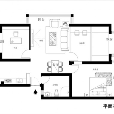 北京惜福镇90平米三居室现代简约风格15万全包装修案例效果图2850.jpg