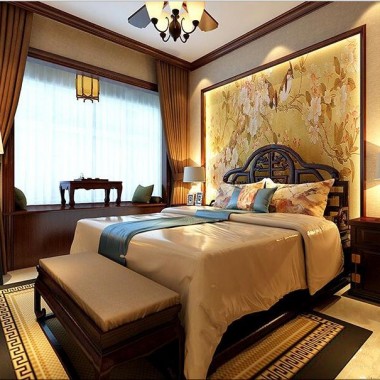 北京橡树湾89平米二居室中式风格风格8.5万全包装修案例效果图3422.jpg