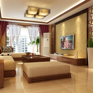 北京新华联家园120平米三居室新中式风风格13.5万全包装修案例效果图207.jpg