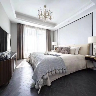 上海华发四季130平米三居室轻奢美式风格风格29万全包装修案例效果图18408.jpg