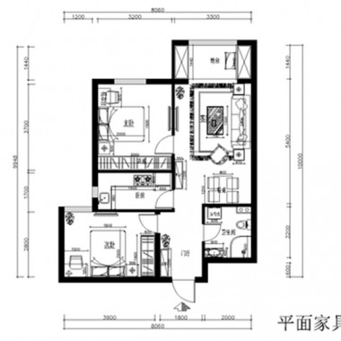 北京幸福艺居二期86.8平米二居室现代简约风格2.2万半包装修案例效果图4484.jpg