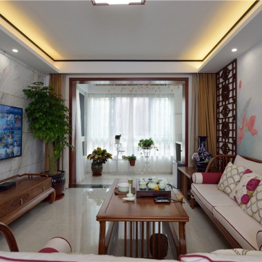 上海建发玖珑湾116平米三居室中式风格风格12.9万全包装修案例效果图19208.jpg