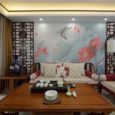 上海建发玖珑湾116平米三居室中式风格风格12.9万全包装修案例效果图19213.jpg