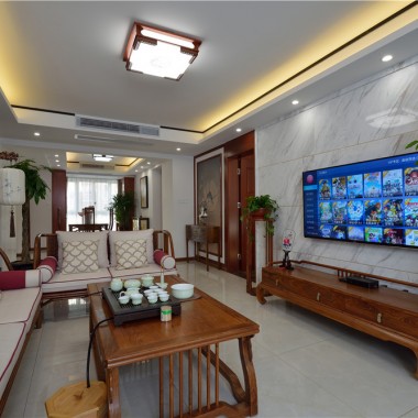 上海建发玖珑湾116平米三居室中式风格风格12.9万全包装修案例效果图19216.jpg