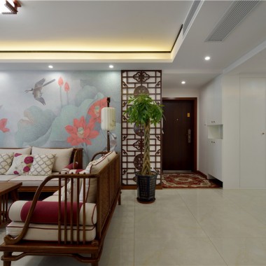 上海建发玖珑湾116平米三居室中式风格风格12.9万全包装修案例效果图19221.jpg