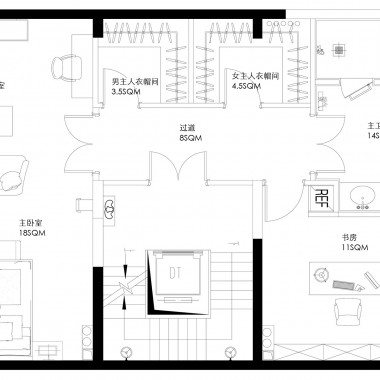 北京亚运新新家园480平米别墅简美风格风格150万全包装修案例效果图2733.jpg