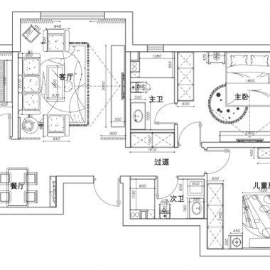 北京滟澜新宸120平米三居室美式风格风格20万全包装修案例效果图49.jpg
