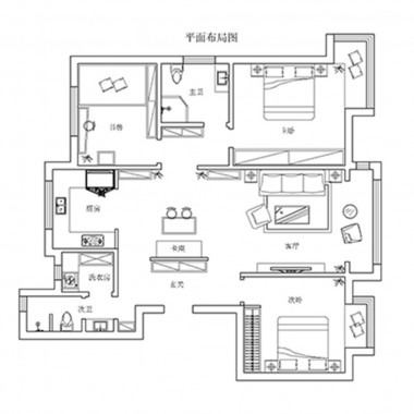 北京阳光上东149.5平米二居室现代简约风格20万全包装修案例效果图1551.jpg