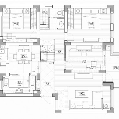 上海静安幸福公寓153平米三居室现代风格23万全包装修案例效果图17551.jpg