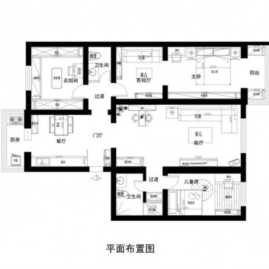 北京密云花园小区130平米三居室田园风格风格12.5万全包装修案例效果图3348.jpg
