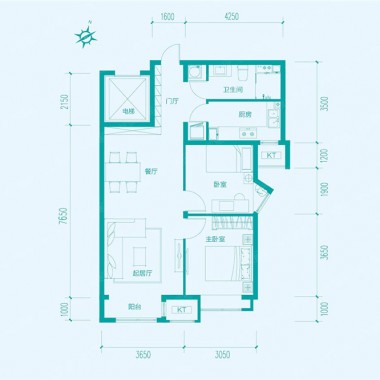 北京密云华润橡树湾88平米二居室现代简约风格9.9万全包装修案例效果图3581.jpg