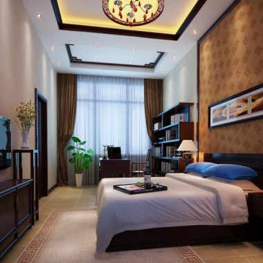 北京密云华润橡树湾126平米三居室中式古典风格11.3万全包装修案例效果图2440.jpg
