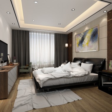 上海路劲上海villa145平米三居室现代简约风格29.5万全包装修案例效果图21539.jpg