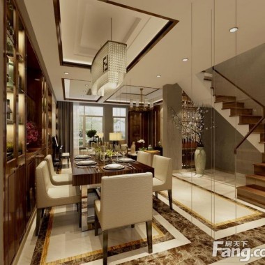 上海路劲上海庄园265平米四居室现代风格60万全包装修案例效果图12907.jpg