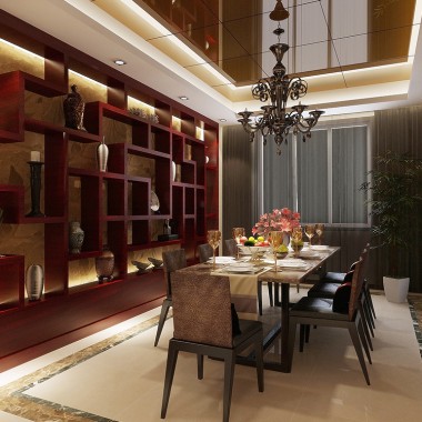 上海绿地香颂273平米四居室中式风格风格25万半包装修案例效果图18868.jpg