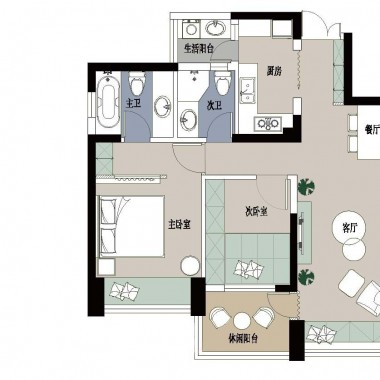 上海绿色丽园83平米二居室北欧风格5.9万半包装修案例效果图19088.jpg