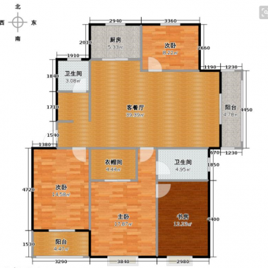 上海美溪里142平米四居室美式风格32万全包装修案例效果图20507.png