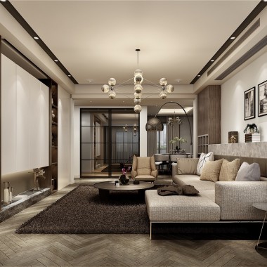 上海名盛苑140平米三居室现代简约风格26万全包装修案例效果图20087.jpg