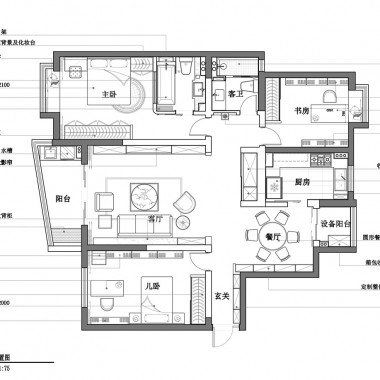 上海名盛苑140平米三居室现代简约风格26万全包装修案例效果图20108.jpg
