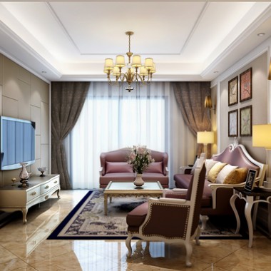 上海尚汇豪庭132平米三居室简欧风格风格20万全包装修案例效果图20571.jpg