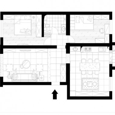 北京兴康家园110平米三居室现代简约风格13万全包装修案例效果图503.jpg