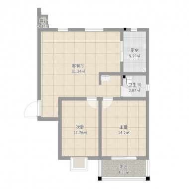 北京新华街二里98平米三居室地中海风格9.4万全包装修案例效果图1135.jpg