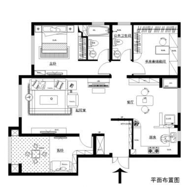 北京香山别墅104平米二居室现代简约风格8万全包装修案例效果图2444.png