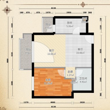 北京玺萌公馆71.5平米一居室现代简约风格6万全包装修案例效果图956.jpg