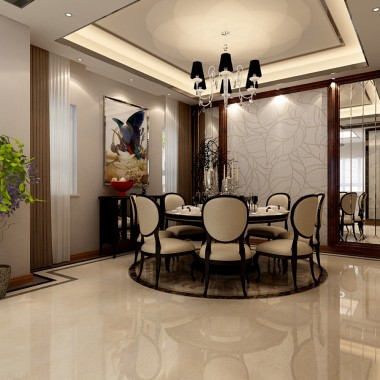 上海汤臣豪庭153平米三居室简欧风格风格18万全包装修案例效果图19233.jpg