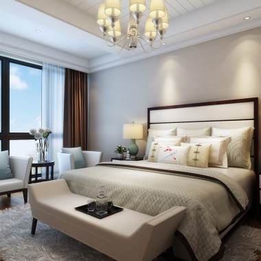 上海汤臣豪庭153平米三居室简欧风格风格18万全包装修案例效果图19406.jpg