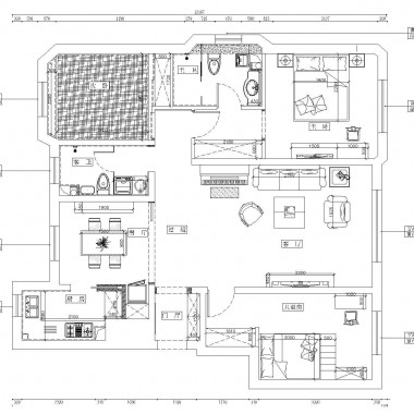 北京西山艺境洋房100平米三居室现代风格5.1万半包装修案例效果图1384.jpg