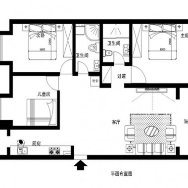 北京天裕昕园109平米三居室现代简约风格10万全包装修案例效果图3122.jpg