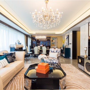 上海万科翡翠滨江210平米四居室新古典风格风格72万全包装修案例效果图7792.jpg