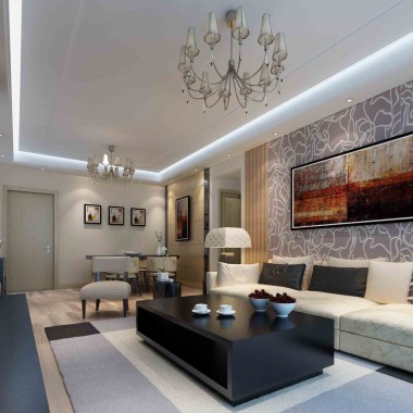 上海王子公寓119.2平米三居室现代简约风格9万半包装修案例效果图20635.jpg