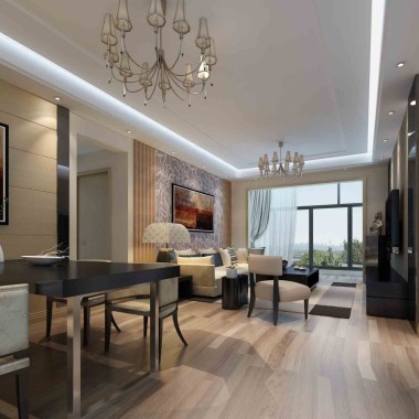 上海王子公寓119.2平米三居室现代简约风格9万半包装修案例效果图20641.jpg