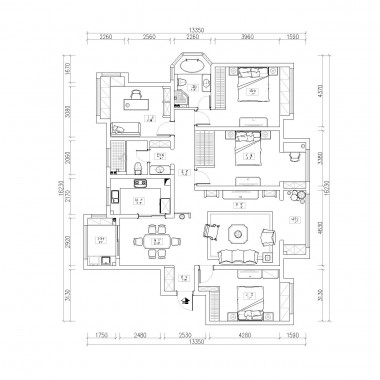 上海五月花商务中心130平米三居室现代简约风格8万半包装修案例效果图6175.jpg