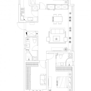 上海星汇兰亭114平米三居室现代简约风格22万全包装修案例效果图7012.jpg