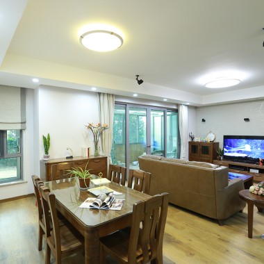 上海阳光欧洲城五期140平米三居室中式古典风格42.4万全包装修案例效果图7239.jpg