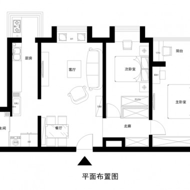 北京中国铁建·原香漫谷90平米二居室简欧风格风格6.8万全包装修案例效果图1566.jpg