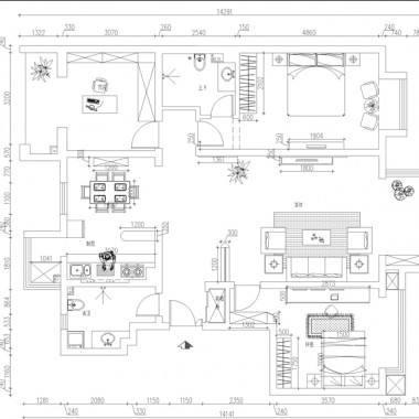 北京中国房子141.9平米三居室简欧风格风格12万全包装修案例效果图1846.jpg