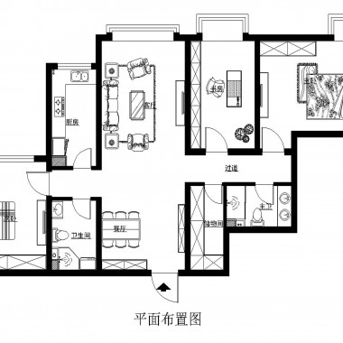 北京远洋山水90.3平米二居室田园风格风格5.6万全包装修案例效果图1054.jpg