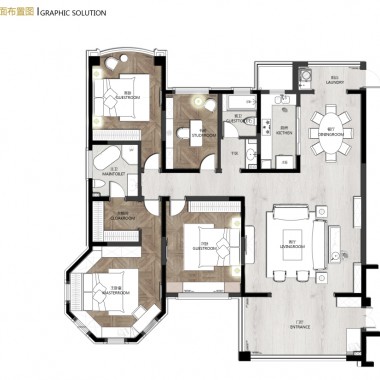 北京怡海花园富泽园170平米三居室简欧风格8万半包装修案例效果图242.jpg