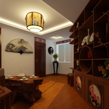 北京牛驼温泉孔雀城公寓150平米三居室中式风格风格10万全包装修案例效果图392.jpg