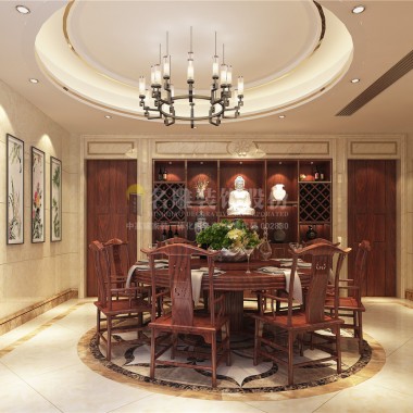 广州保利花城184平米四居室中式风格风格21万半包装修案例效果图2975.jpg
