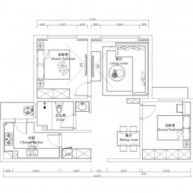 广州合和新城88平米二居室北欧风格13万全包装修案例效果图3921.jpg